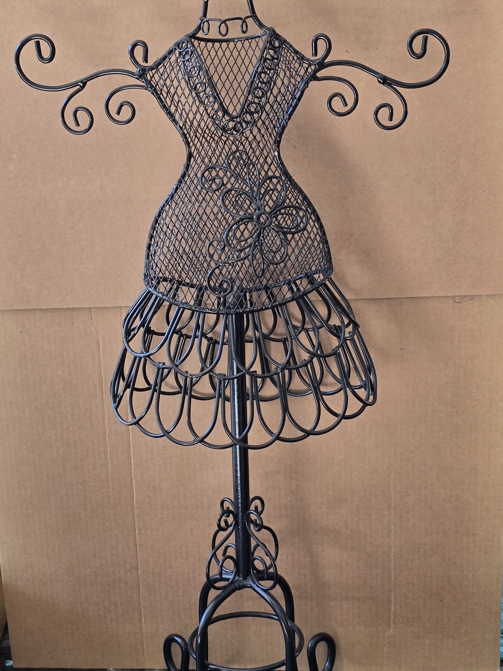 Black Wire Dress Jewelry Organizer 17 Inches High